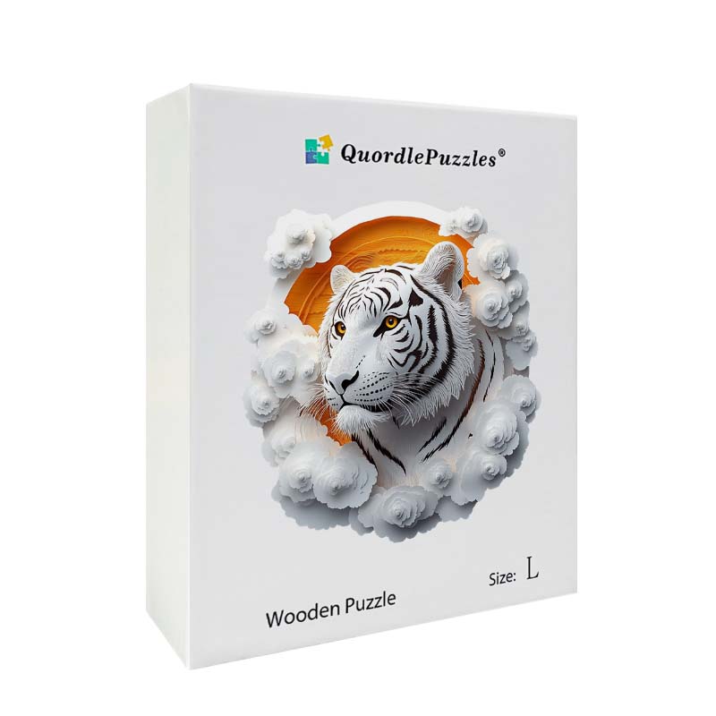 Puzzle 3D de Madera Tigre Blanco