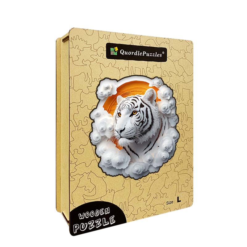 Puzzle 3D de Madera Tigre Blanco