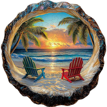 Puzzle 3D de Madera Atardecer Tropical