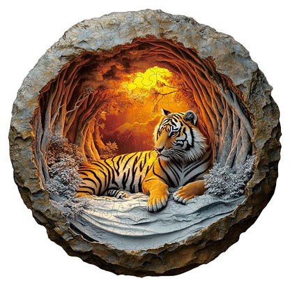 Puzzle 3D de Madera Tigre en la Cueva