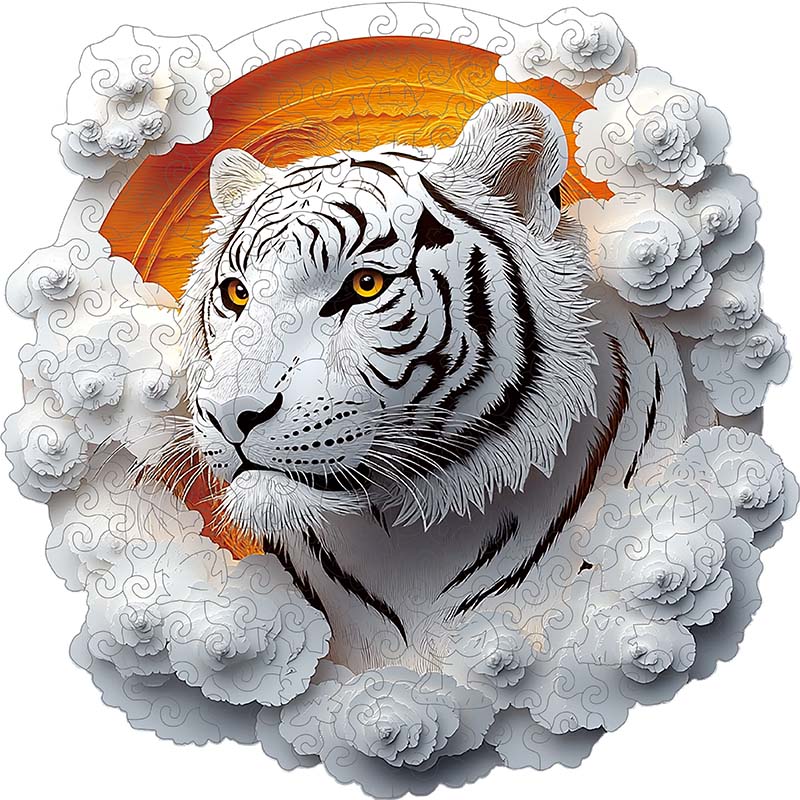 Puzzle 3D de Madera Tigre Blanco